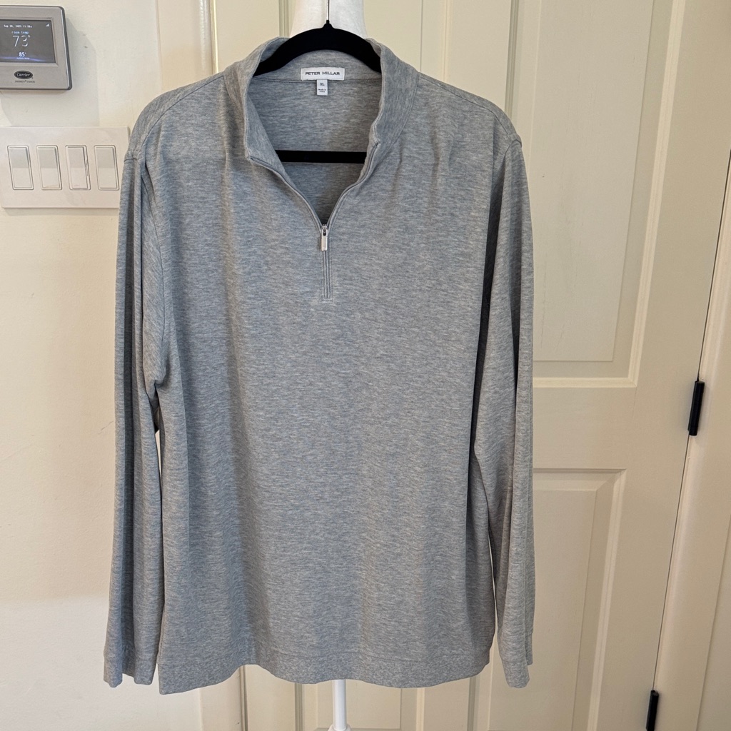 Peter Millar - Men's Crown Comfort Pullover Sweater - Light Grey - Size: Xl